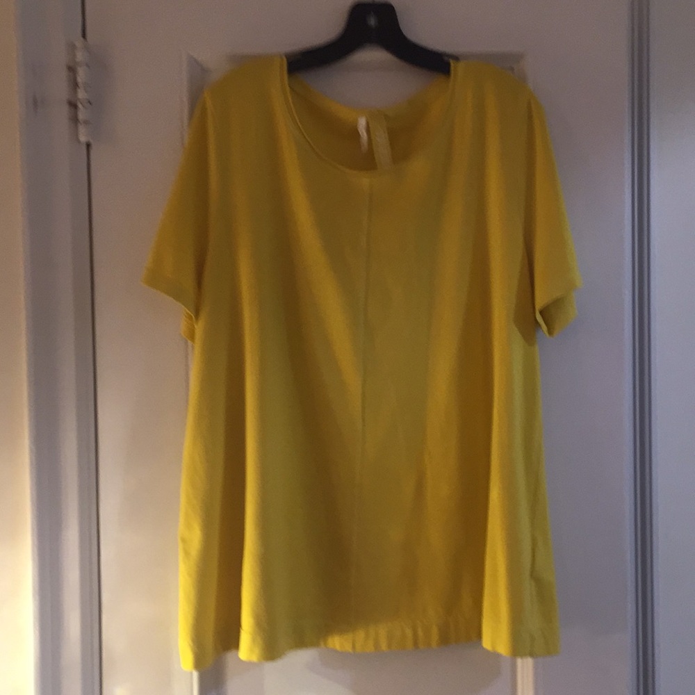 Oska Ishiko yellow cotton and spandex tee